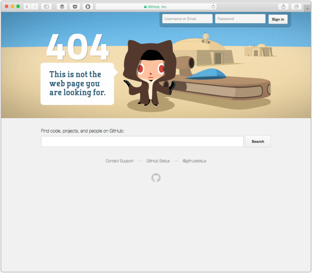 github 404 page