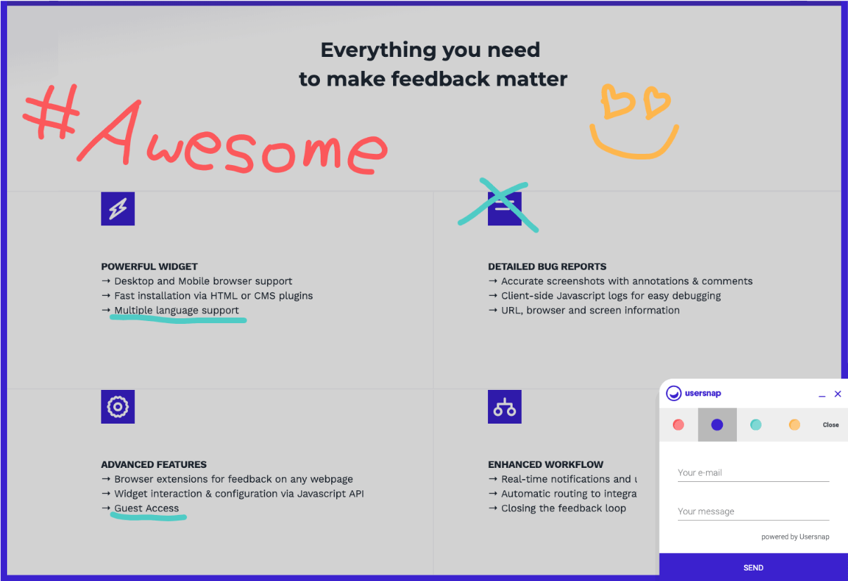 Usersnap Visual Feedback Process - Illustration Tool