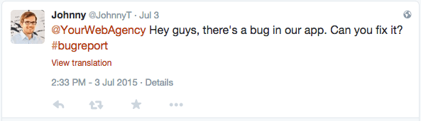 bug reports on twitter