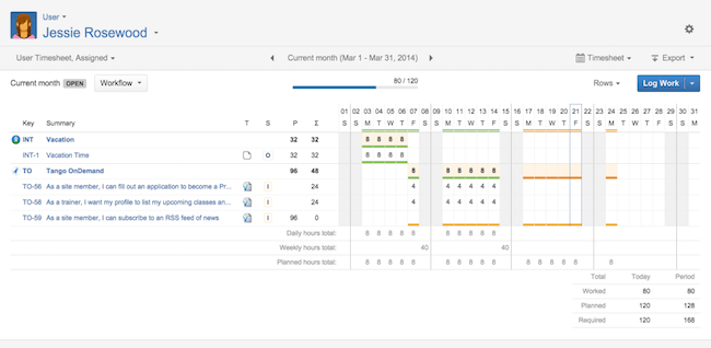 tempo timesheet for jira integration