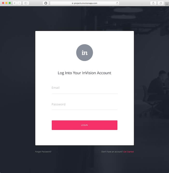 example of good web form invisionapp