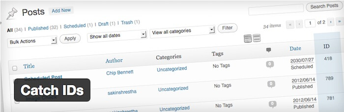catch IDs WordPress plugins developers and designers