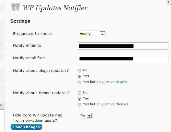 WP Updates Notifier WordPress plugin for web developers and designers