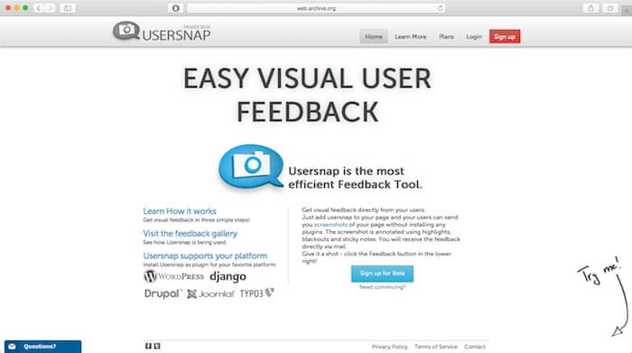 usersnap website relaunch 2013