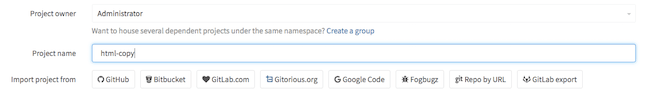 Screenshot of Import and Export to GitLab