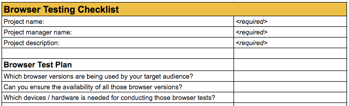 browser testing checklist