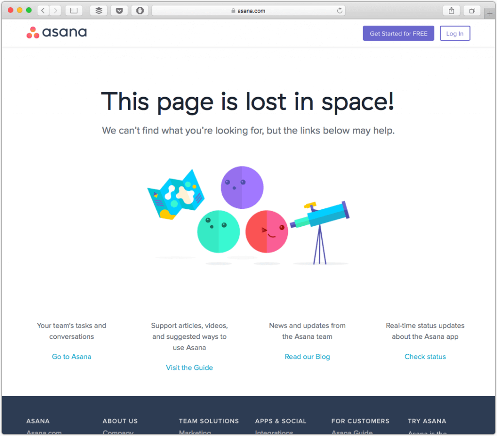 asana 404 webpage