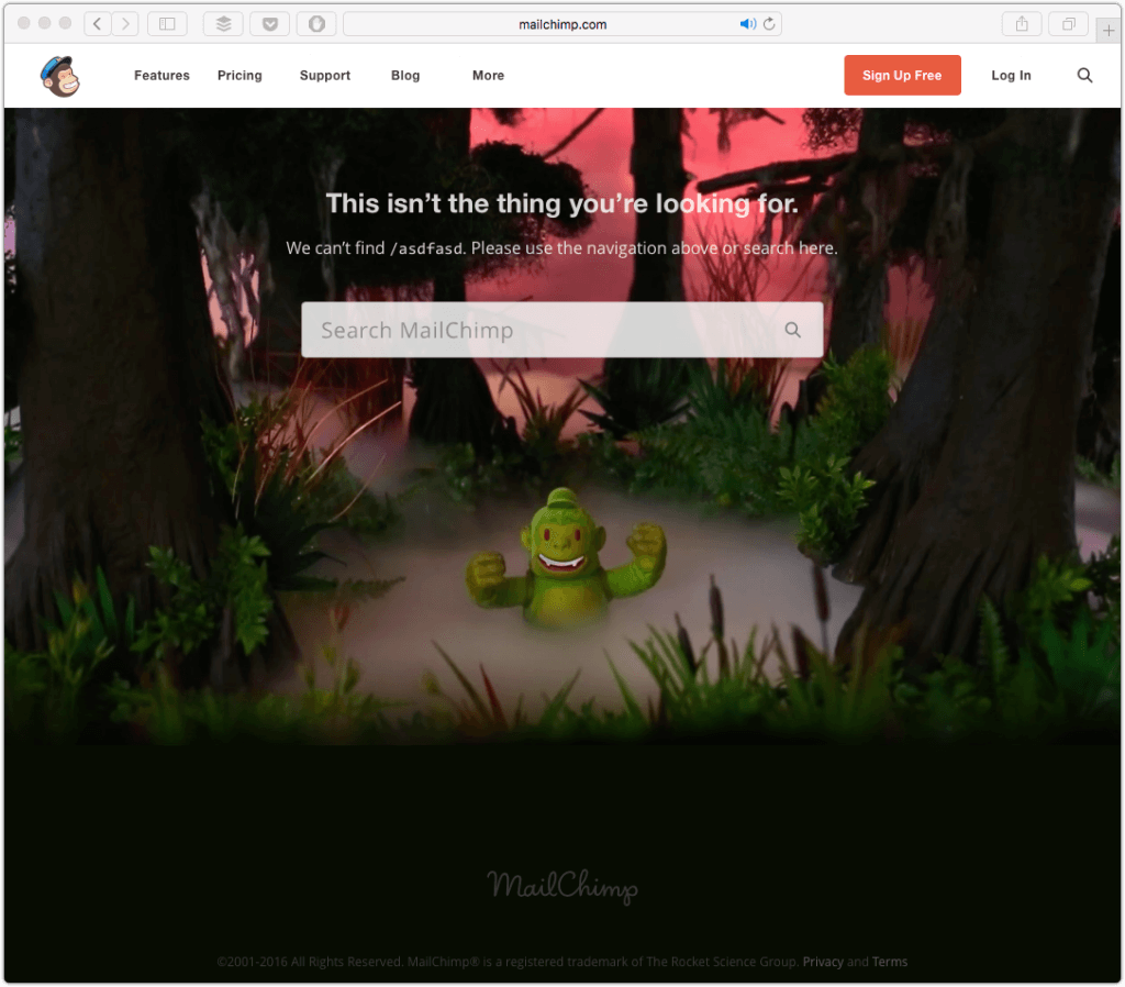 mailchimp 404page