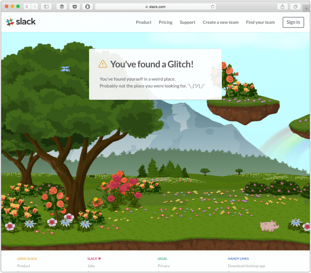 slack 404 page