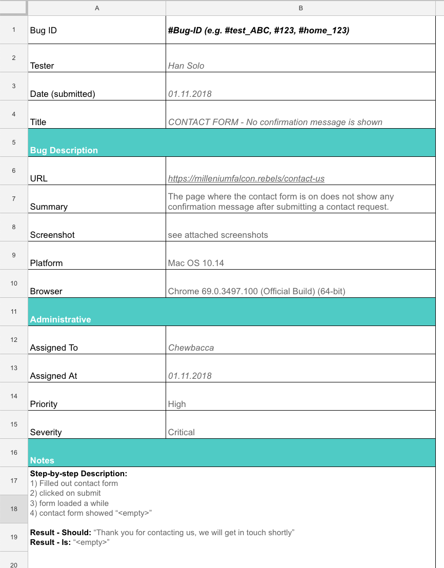 23 Bug Report Template Options that will Skyrocket your QA Process Throughout Bug Report Template Xls