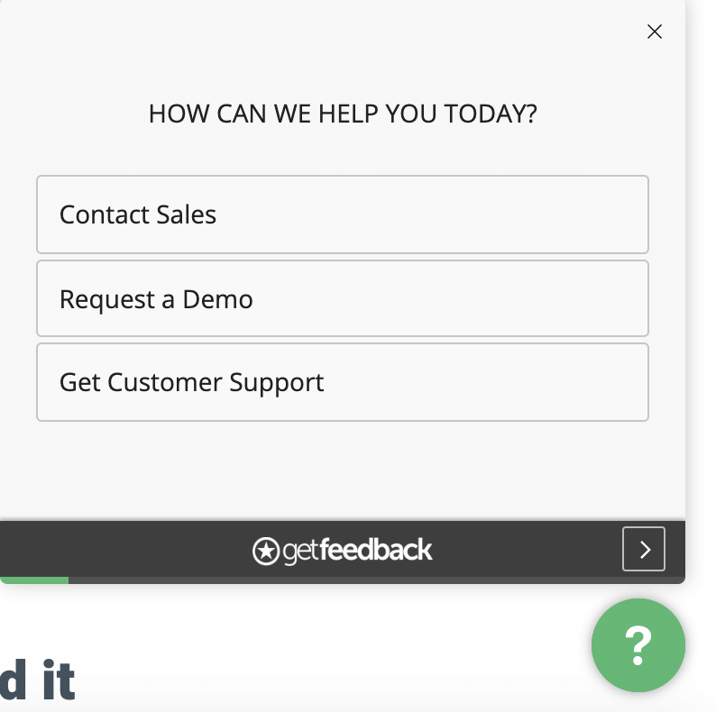 Website feedback tool: GetFeedback