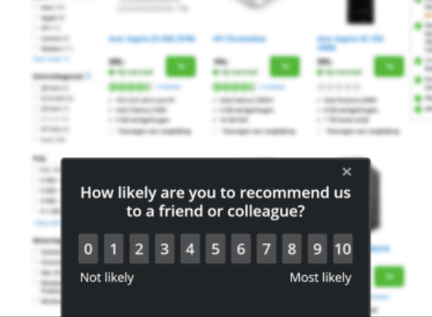 Informizely feedback widget for NPS