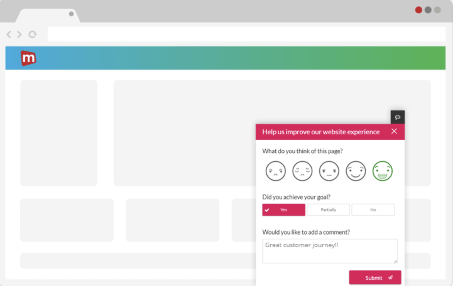 Website feedback tool: Mopinion