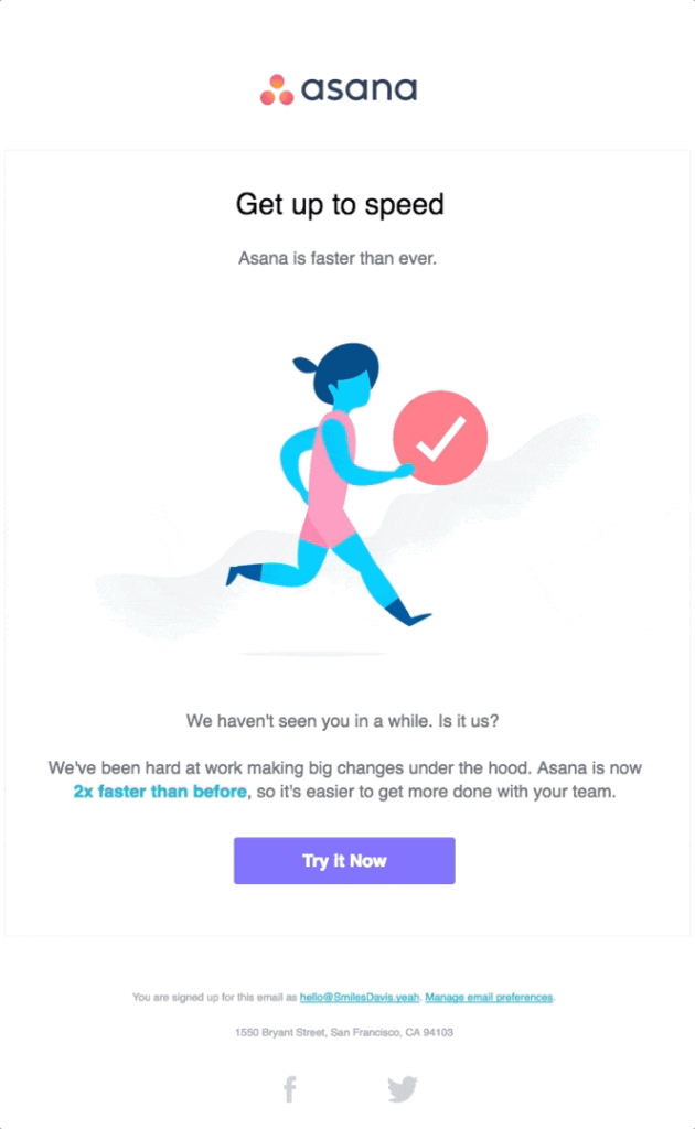 Asana churn email survey follow up