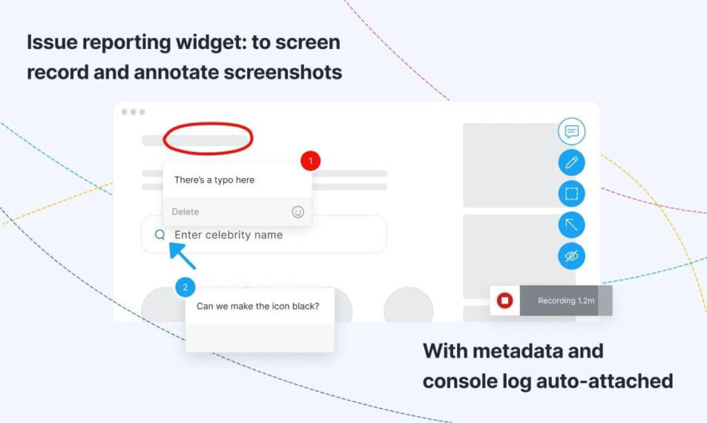 Usersnap widgets help get visual feedback