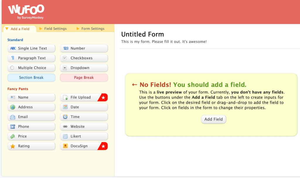 Wufoo by SurveyMonkey form builder 