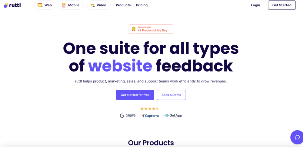 Website feedback tool: Ruttl