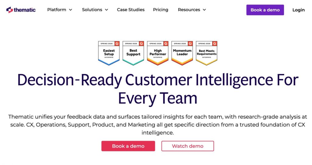 thematic feedback analytics software website