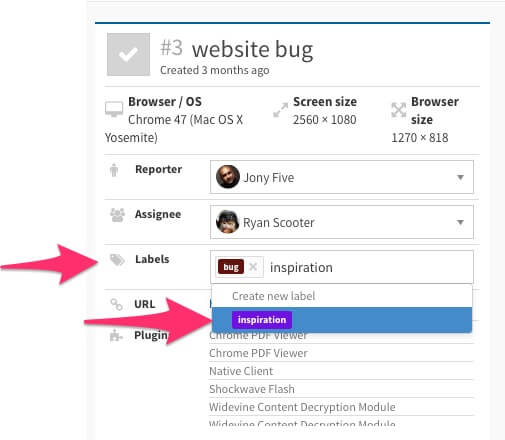 Bug Tracking label manager